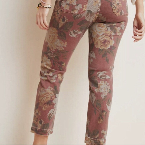 Anthropologie Pilcro & The Letterpress Floral Jeans Button Front High Rise - Picture 3 of 11
